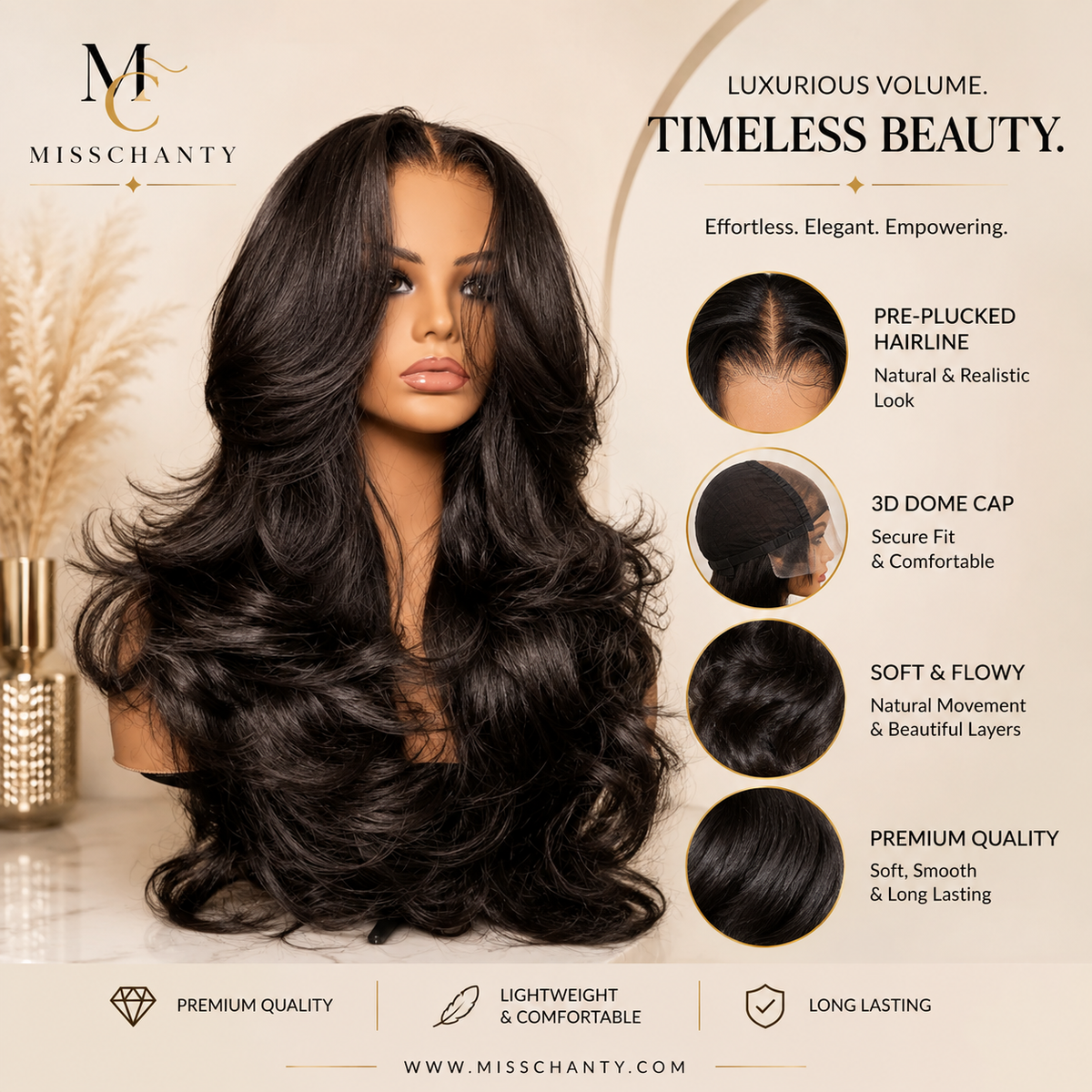 Luxe laagjes Body Wave Lace pruik