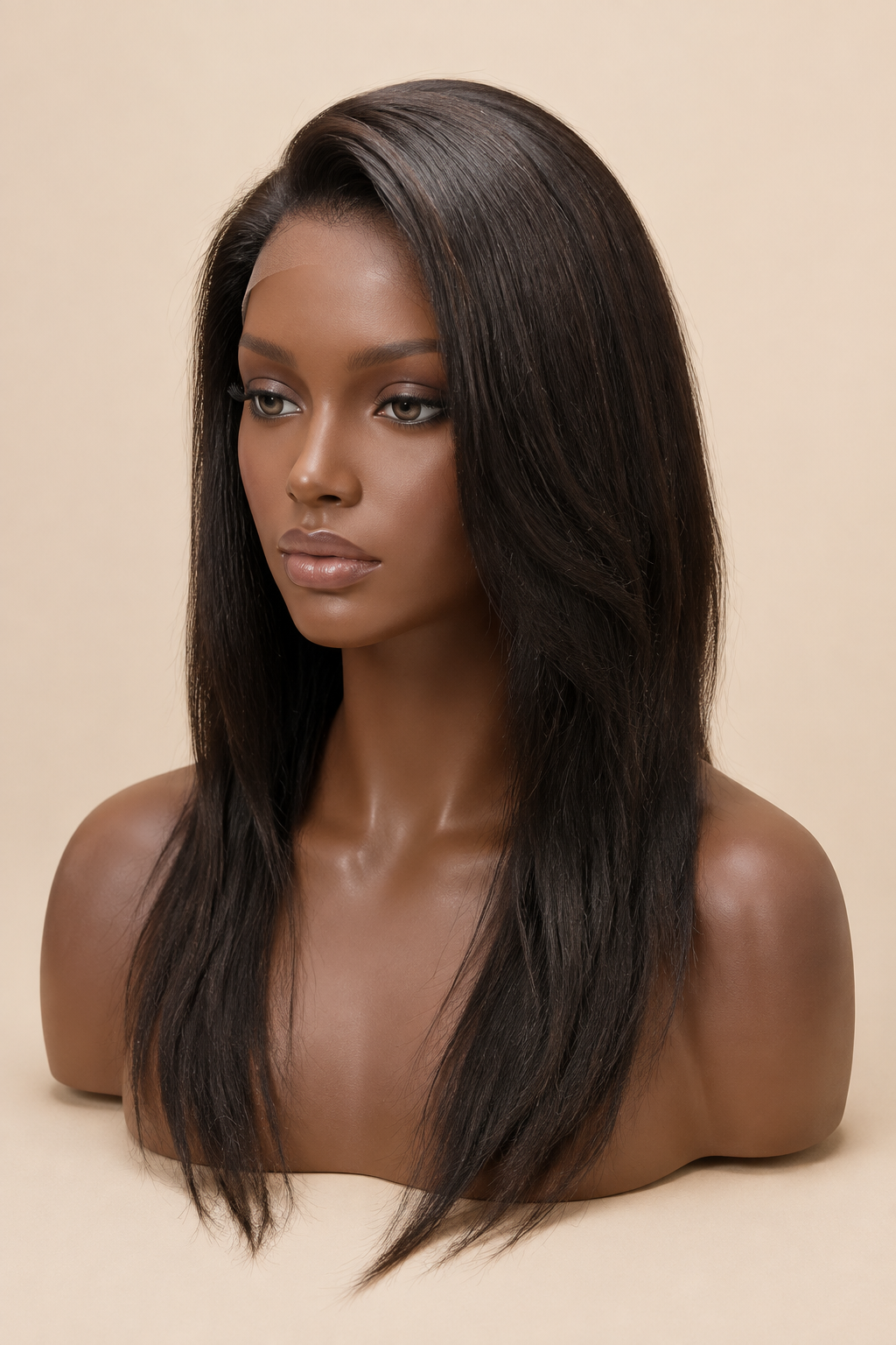 Luxe steile lace-pruik met zijdezacht haar 7x5 (20 inch)